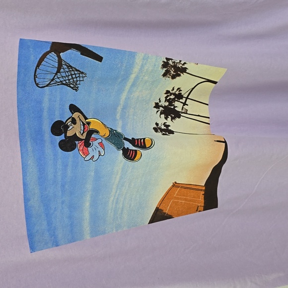 NWOT Disney Mickey Mouse Basketball Dunk Short Sleeve Tshirt Purple Size XL - Picture 6 of 13